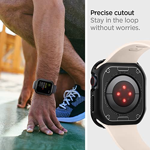 Spigen Rugged Armor Protector Designed for Apple Watch Case Series 8/7 (41mm) and Series SE2/6/SE/5/4 (40mm) - Black