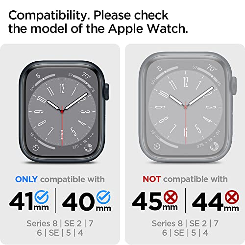 Spigen Rugged Armor Protector Designed for Apple Watch Case Series 8/7 (41mm) and Series SE2/6/SE/5/4 (40mm) - Black