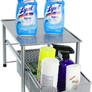 Simple Houseware Stackable Under Sink Cabinet Sliding Basket Organizer Drawer, Silver