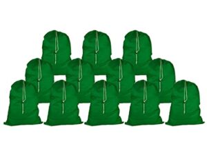 nylon laundry bags bulk 30" x 40" – pack of 12 bags, for heavy duty use, college laundry bags, laundromats and household storage, machine washable - made in the usa (green)