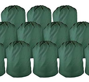 Nylon Laundry Bags Bulk 30" X 40" – Pack of 12 bags, for Heavy Duty Use, College Laundry Bags, Laundromats and Household Storage, machine washable - Made in the USA (Green)