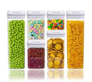 numyton airtight food storage containers - 6pcs - pantry organization and storage - pasta containers for pantry for candy bars, chocolate, twizzler, toffee candy, & cereal