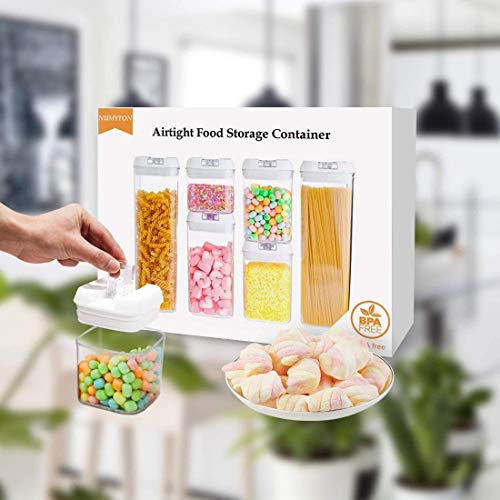 NUMYTON Airtight Food Storage Containers - 6Pcs - Pantry Organization and Storage - Pasta Containers for Pantry for Candy Bars, Chocolate, Twizzler, Toffee Candy, & Cereal