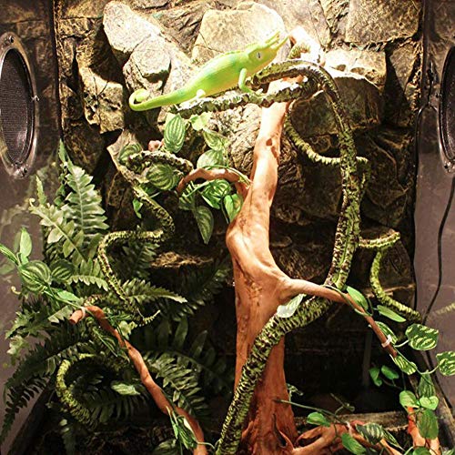 PIVBY Flexible Bend-A-Branch Jungle Vines Pet Habitat Decor Reptile Plants Terrarium for Lizard,Frogs, Snakes and More Reptiles Climbing (Fat:0.7943.31 Inch)