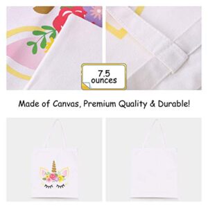 Kreatwow Unicorn Tote Bag - Reusable Canvas Shopping Grocery School Bag Unicorn Gift for Girls Women