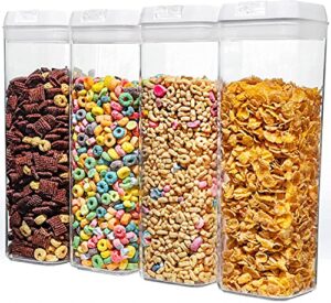 numyton airtight food storage containers - 4pcs - pantry organization and storage- bpa-free - cereal containers storage set - for cereal, corn flakes, pasta, spaghetti, sugar & flour