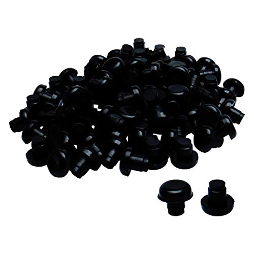 uxcell 100pcs 8mm Black Stem Bumpers Glide, Patio Outdoor Furniture Glass Table Desk Top Anti-Collision Embedded