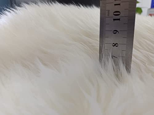 Woolous Sheepskin Rug, New Zealand Large Genuine Natural Lamb Skins Fur Real Sheep Skin Throw Rug for Bedroom and Living Room, (Single Pelt 2x3ft,Ivory)