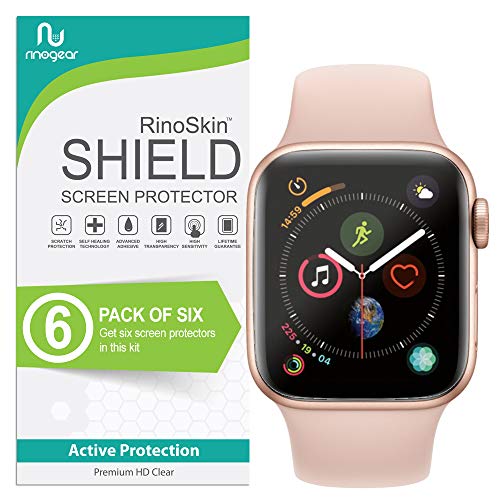 RinoGear (6-Pack Screen Protector for Apple Watch 40mm Screen Protector iWatch Series 6 5 4 SE 2 SE2 Case Friendly Accessories Flexible Full Coverage Clear TPU Film