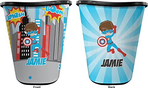 YouCustomizeIt Superhero in The City Waste Basket - Double Sided (Black) (Personalized)