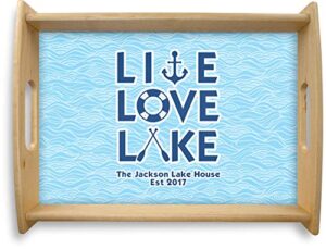 live love lake natural wooden tray - large (personalized)