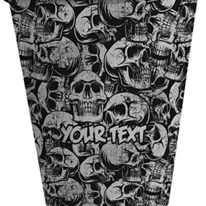 YouCustomizeIt Skulls Waste Basket - Single Sided (Black) (Personalized)