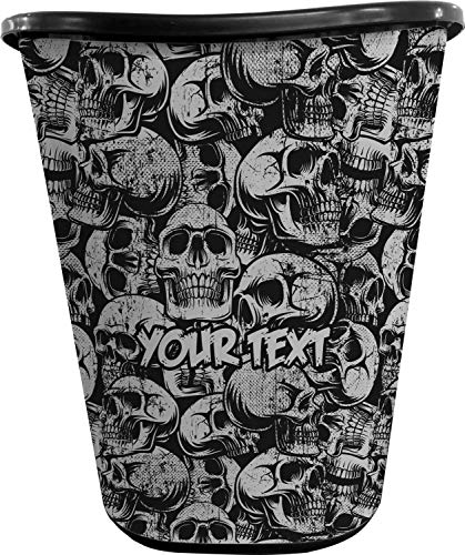 YouCustomizeIt Skulls Waste Basket - Single Sided (Black) (Personalized)