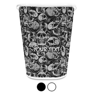 YouCustomizeIt Skulls Waste Basket - Single Sided (Black) (Personalized)