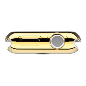 Leotop Compatible with Apple Watch Case 44mm 40mm, Soft Flexible TPU Plated Protector Bumper Shiny Cover Lightweight Thin Guard Shockproof Frame Compatible for iWatch Series 6 5 4 SE(Gold, 44mm)