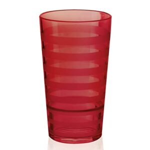 g.e.t. sw-1520-r orbis shatterproof opaque striped plastic tumbler, 20 ounce, red (set of 12)