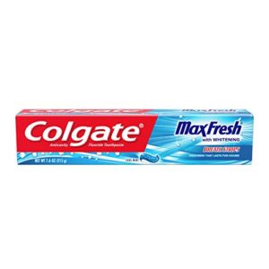 colgate max fresh toothpaste with mini breath strips, cool mint, 7.6 ounce