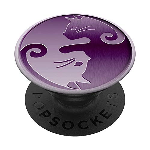 Yin Yang Cats Purple PopSockets PopGrip: Swappable Grip for Phones & Tablets