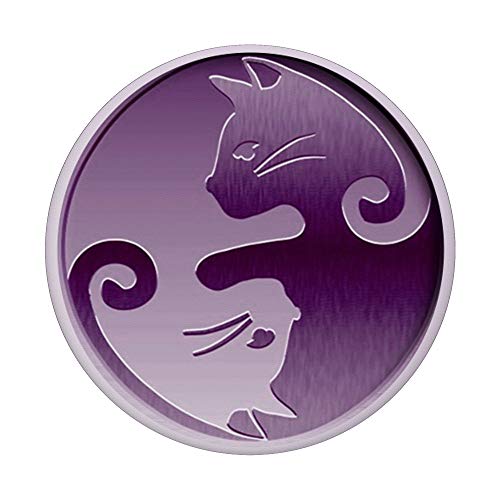 Yin Yang Cats Purple PopSockets PopGrip: Swappable Grip for Phones & Tablets