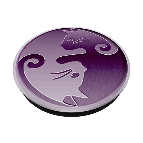 Yin Yang Cats Purple PopSockets PopGrip: Swappable Grip for Phones & Tablets