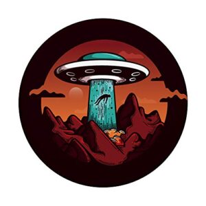 Aliens Abducting people into Flying UFO Saucer Abduction PopSockets PopGrip: Swappable Grip for Phones & Tablets
