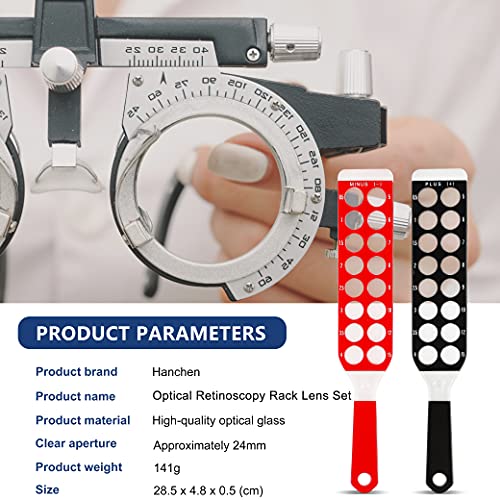 Hanchen Optical Retinoscopy Rack Lens Set Retinoscopy Bars for The Quick Examination of Diopter of Spectacles 2 Bars 32 Lenses Sphere: +/- 0.5, 1, 1.5, 2, 2.5, 3, 3.5, 4-10, 12,15