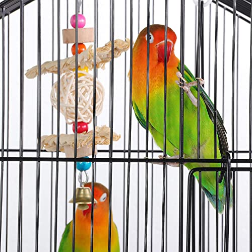 Yaheetech Large Parakeet Bird Cage for Mid-Sized Parrots Cockatiels Sun Conures Green Cheek Parakeets Budgies Lovebird Parrotlets Canary Finch Pet Bird Cage w/1 Ladder & 2 Hanging Toys