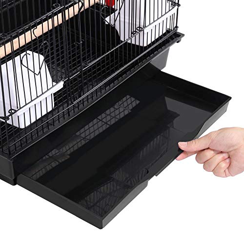 Yaheetech Large Parakeet Bird Cage for Mid-Sized Parrots Cockatiels Sun Conures Green Cheek Parakeets Budgies Lovebird Parrotlets Canary Finch Pet Bird Cage w/1 Ladder & 2 Hanging Toys