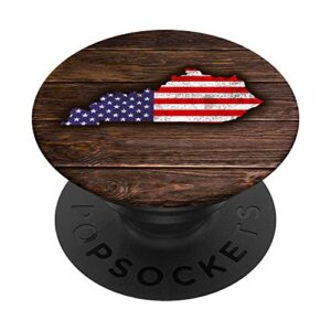 vintage kentucky american flag state map design popsockets popgrip: swappable grip for phones & tablets