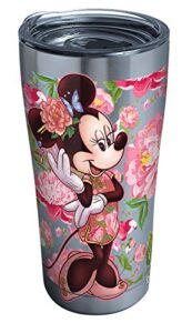 tervis triple walled disney - minnie mouse floral insulated tumbler cup keeps drinks cold & hot, 20oz, stainless steel