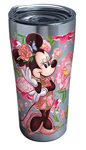 Tervis Triple Walled Disney - Minnie Mouse Floral Insulated Tumbler Cup Keeps Drinks Cold & Hot, 20oz, Stainless Steel