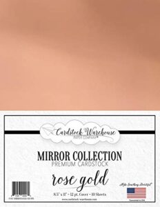 mirror rose gold mirricard cardstock - 8.5 x 11 inch - 100 lb / 12pt - 10 sheets from cardstock warehouse