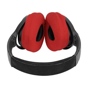 Geekria 2 Pairs Knit Headphones Ear Covers, Washable & Stretchable Sanitary Earcup Protectors for Over-Ear Headset Ear Pads, Sweat Cover for Warm & Comfort (M/Red)