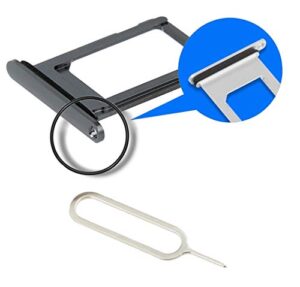 mmobiel sim card slot tray holder replacement compatible with iphone xr - 6.1 inch - 2018 - incl. rubber gasket and sim pin - black