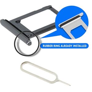 MMOBIEL SIM Card Slot Tray Holder Replacement Compatible with iPhone XR - 6.1 inch - 2018 - Incl. Rubber Gasket and Sim Pin - Black