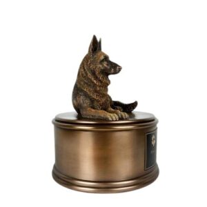 Perfect Memorials Custom Engraved German Shepherd Figurine Cremation Urn