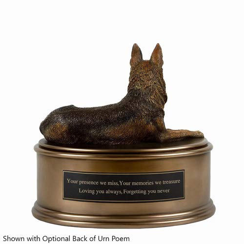 Perfect Memorials Custom Engraved German Shepherd Figurine Cremation Urn