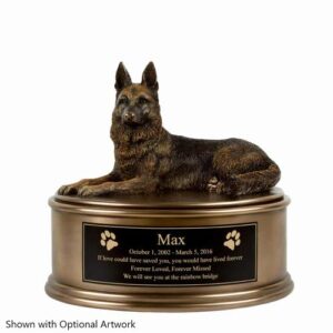 Perfect Memorials Custom Engraved German Shepherd Figurine Cremation Urn