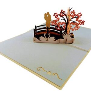 iGifts And Cards Happy 30th Anniversary 3D Pop Up Greeting Card -Soulmates, Celebration, Marriage, Being Together, Celebrate a Milestone, Pearl, Love Bridge, Congratulations, Romantic, WOW