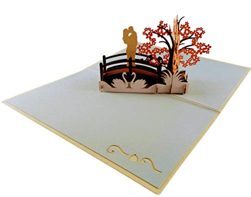 iGifts And Cards Happy 30th Anniversary 3D Pop Up Greeting Card -Soulmates, Celebration, Marriage, Being Together, Celebrate a Milestone, Pearl, Love Bridge, Congratulations, Romantic, WOW