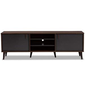 Baxton Studio Samuel Modern TV Stand in Brown and Dark Grey