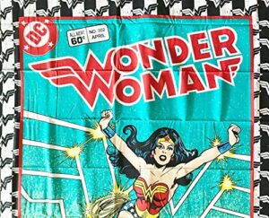 dc comics wonder woman cotton fabric panel - officially licensed (great for quilting, sewing, craft projects, quilt or throw pillows) 36" x 44"