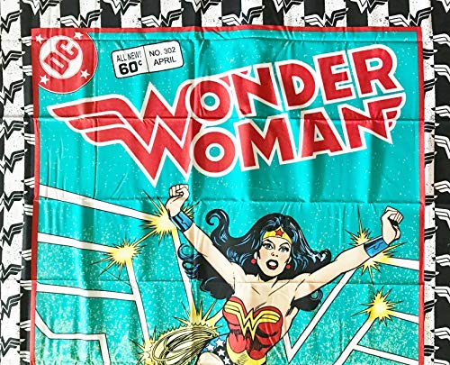 DC Comics Wonder Woman Cotton Fabric Panel - Officially Licensed (Great for Quilting, Sewing, Craft Projects, Quilt or Throw Pillows) 36" X 44"