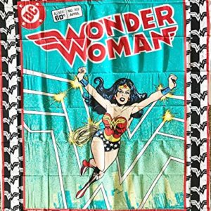 DC Comics Wonder Woman Cotton Fabric Panel - Officially Licensed (Great for Quilting, Sewing, Craft Projects, Quilt or Throw Pillows) 36" X 44"