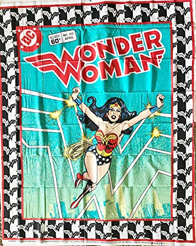 DC Comics Wonder Woman Cotton Fabric Panel - Officially Licensed (Great for Quilting, Sewing, Craft Projects, Quilt or Throw Pillows) 36" X 44"