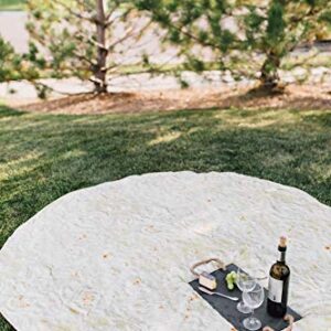 Burrito Wrap Novelty Blanket - Perfectly Round Tortilla Throw (6' Diameter)