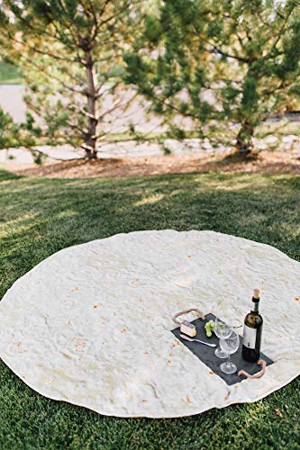 Burrito Wrap Novelty Blanket - Perfectly Round Tortilla Throw (6' Diameter)