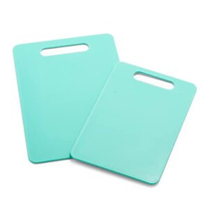 greenlife 2 piece cutting board kitchen set, dishwasher safe, extra durable, turquoise, 13.6 x 9.5 x 0.4 inches