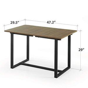 ZINUS Alto 47” Black Frame Desk / GOOD DESIGN™ Winner / Computer Workstation / Office Desk / Easy, Bolt Free Assembly, Natural