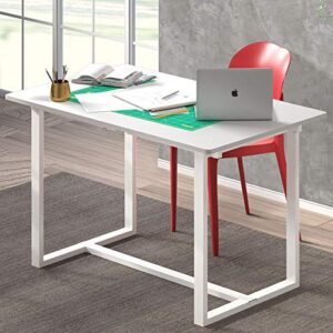 zinus alto 47” white frame desk / good design™ winner / computer workstation / office desk / easy, bolt free assembly, white